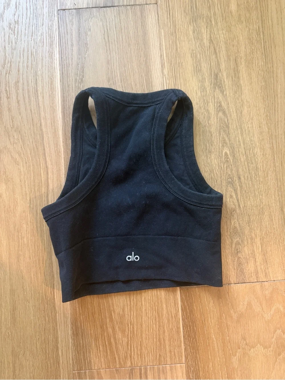 Alo Black Cropped Tank Top